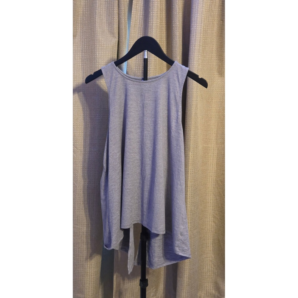 Yogalicious Split Open Back Tank Top Women's Size Large Gray
